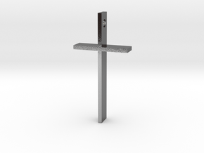 Simple Cross Slide Pendant (2" x 1") in Polished Silver