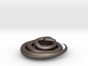Python snake in Polished Bronzed Silver Steel