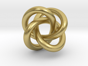 Quatrefoil Knot Pendant in Natural Brass