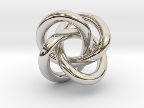 Quatrefoil Knot Pendant in Rhodium Plated Brass