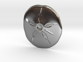 Sand Dollar Pendant in Polished Silver
