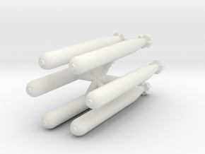 1/144 Japanese aerial torpedo (x6) in White Natural Versatile Plastic