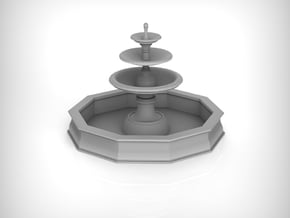 Classic Fountain 01. 1:87 Scale (HO) in White Natural Versatile Plastic