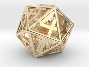 D20 Balanced - Numbers Only (Small) in 14k Gold Plated Brass