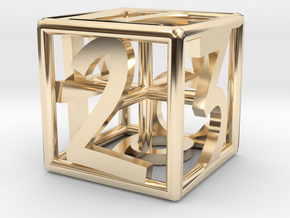 D6 Balanced - Numbers Only in 14k Gold Plated Brass
