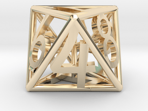 D8 Balanced - Numbers Only in 14k Gold Plated Brass