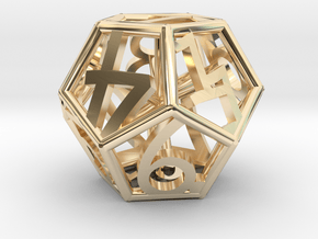D12 Balanced - Numbers Only in 14k Gold Plated Brass