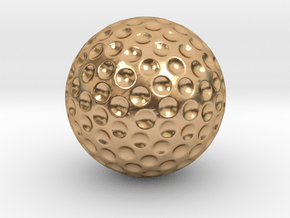 Golf Ball 1:1 Scale in Polished Bronze