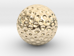 Golf Ball 1:1 Scale in 14k Gold Plated Brass