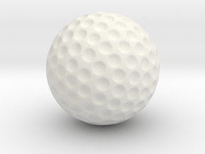 Golf Ball 1:1 Scale in Rhodium Plated Brass