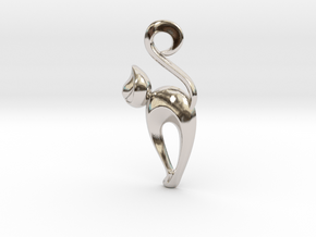 Cat Pendant Necklaces in Rhodium Plated Brass