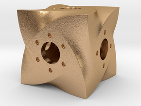 Curved Cube D6 in Natural Bronze