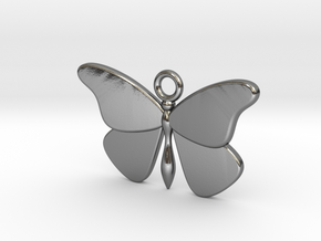 Single Butterfly Pendant (smaller) in Polished Silver