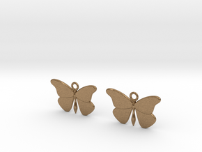 Butterfly Earrings (Pair) in Natural Brass