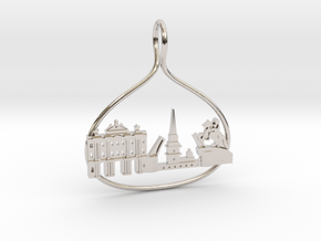 Sankt Petersburg Cityscape Skyline Pendant in Platinum