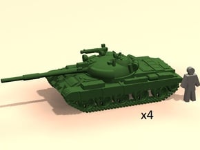 6mm T-62M tank in Tan Fine Detail Plastic