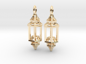 Little Lantern Earrings in 14k Gold Plated Brass