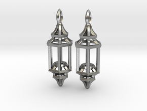 Little Lantern Earrings in Natural Silver