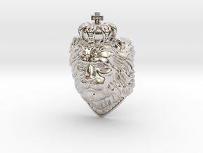 Lion King Pendant in Rhodium Plated Brass