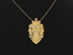 Lion King Pendant in 18k Gold Plated Brass