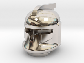 sw classic P1 clone helmet for minifigs in Rhodium Plated Brass