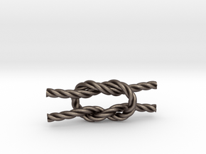 Square Knot in Polished Bronzed Silver Steel