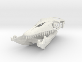 Mosasaurus skull in White Natural Versatile Plastic: 1:12