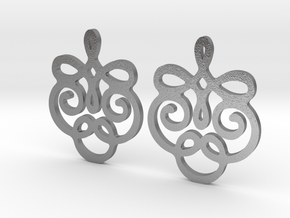 Quad Flourish Earrings in Natural Silver