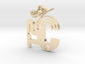T2C-Chameleon-Brooch in 14k Gold Plated Brass