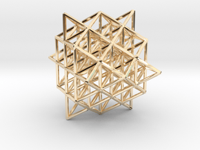 64 Tetrahedron Grid 1.25" in 14K Yellow Gold