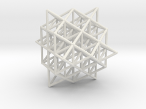 64 Tetrahedron Grid 1.25" in White Natural Versatile Plastic