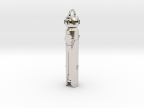 AHSK 2 keychain in Rhodium Plated Brass: Medium
