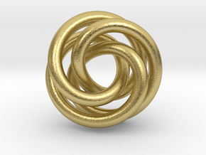 Torus Knot Pendant_A in Natural Brass