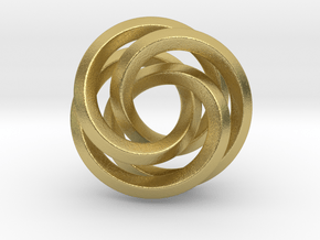 Torus Knot Pendant_A-Tetragon in Natural Brass