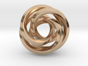 Torus Knot Pendant_A-Tetragon in 14k Rose Gold Plated Brass