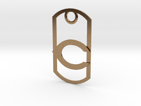 Carlsbad "C" dog tag in Natural Brass