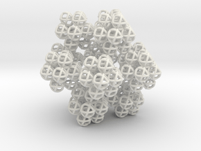 Fractal Cluster - Vector Equilibrium Genesa Sphere in White Natural Versatile Plastic