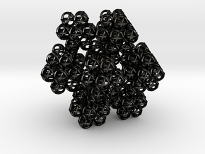 Fractal Cluster - Vector Equilibrium Genesa Sphere in Matte Black Steel
