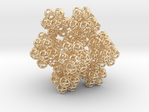 Fractal Cluster - Vector Equilibrium Genesa Sphere in 14k Gold Plated Brass
