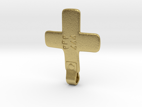 Cross Pendant from Gnezdovo Dn4 Grave in Natural Brass