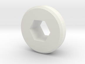 5mm Hex to 3/8 Inch Hex Shaft Adapter in White Natural Versatile Plastic