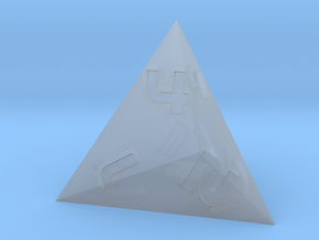 D4 Pyramid - Sci-Fi Font in Tan Fine Detail Plastic