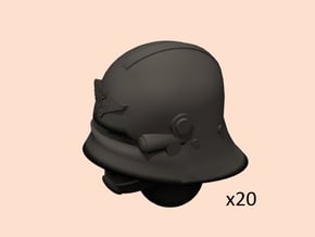 28mm SciFi Sallet helm heads in Smoothest Fine Detail Plastic