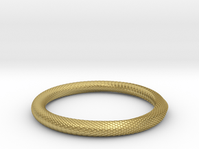 Snake Bracelet_B04 _ Mobius in Natural Brass: Extra Small