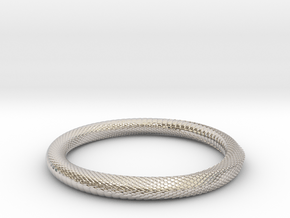 Snake Bracelet_B04 _ Mobius in Rhodium Plated Brass: Extra Small