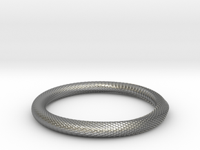 Snake Bracelet_B04 _ Mobius in Natural Silver: Extra Small