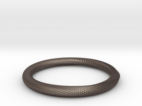 Snake Bracelet_B04 _ Mobius in Polished Bronzed-Silver Steel: Large