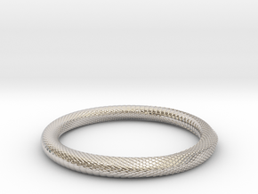 Snake Bracelet_B04 _ Mobius in Rhodium Plated Brass: Large