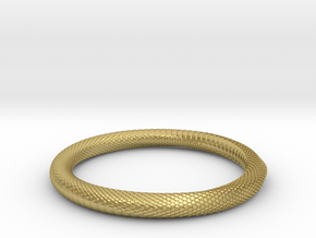 Snake Bracelet_B04 _ Mobius in Natural Brass: Small