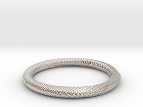 Snake Bracelet_B04 _ Mobius in Rhodium Plated Brass: Small